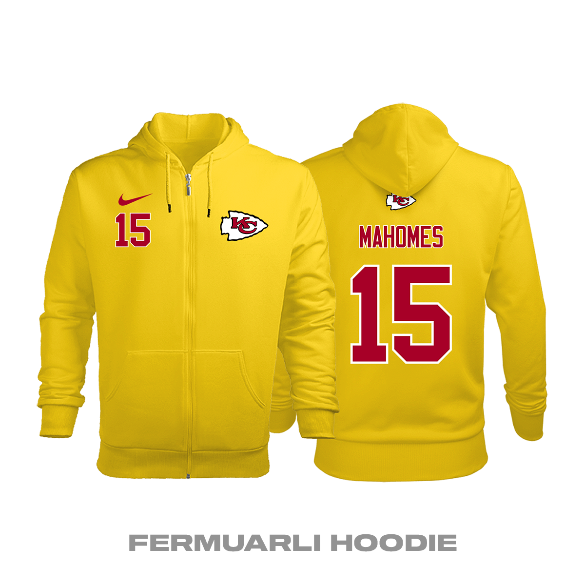 Kansas City Chiefs: Gold Edition 2020/2021 Fermuarlı Kapüşonlu Hoodie 4XL