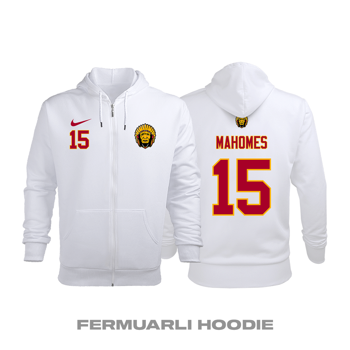 Kansas City Chiefs: Road Edition 2020/2021 Fermuarlı Kapüşonlu Hoodie XS