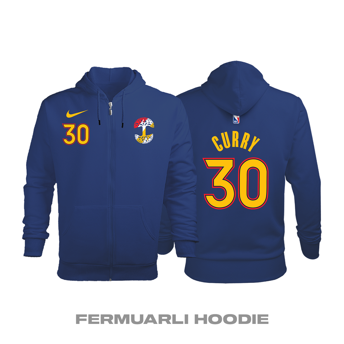 Golden State Warriors: City Edition 2020/2021 Fermuarlı Kapüşonlu Hoodie M