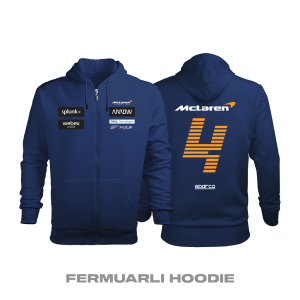 McLaren F1 Team: Navy Edition 2021 Fermuarlı Kapüşonlu Hoodie XL