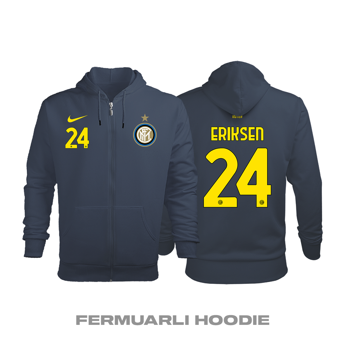 Inter: Third Edition 2020/2021 Fermuarlı Kapüşonlu Hoodie 2XL