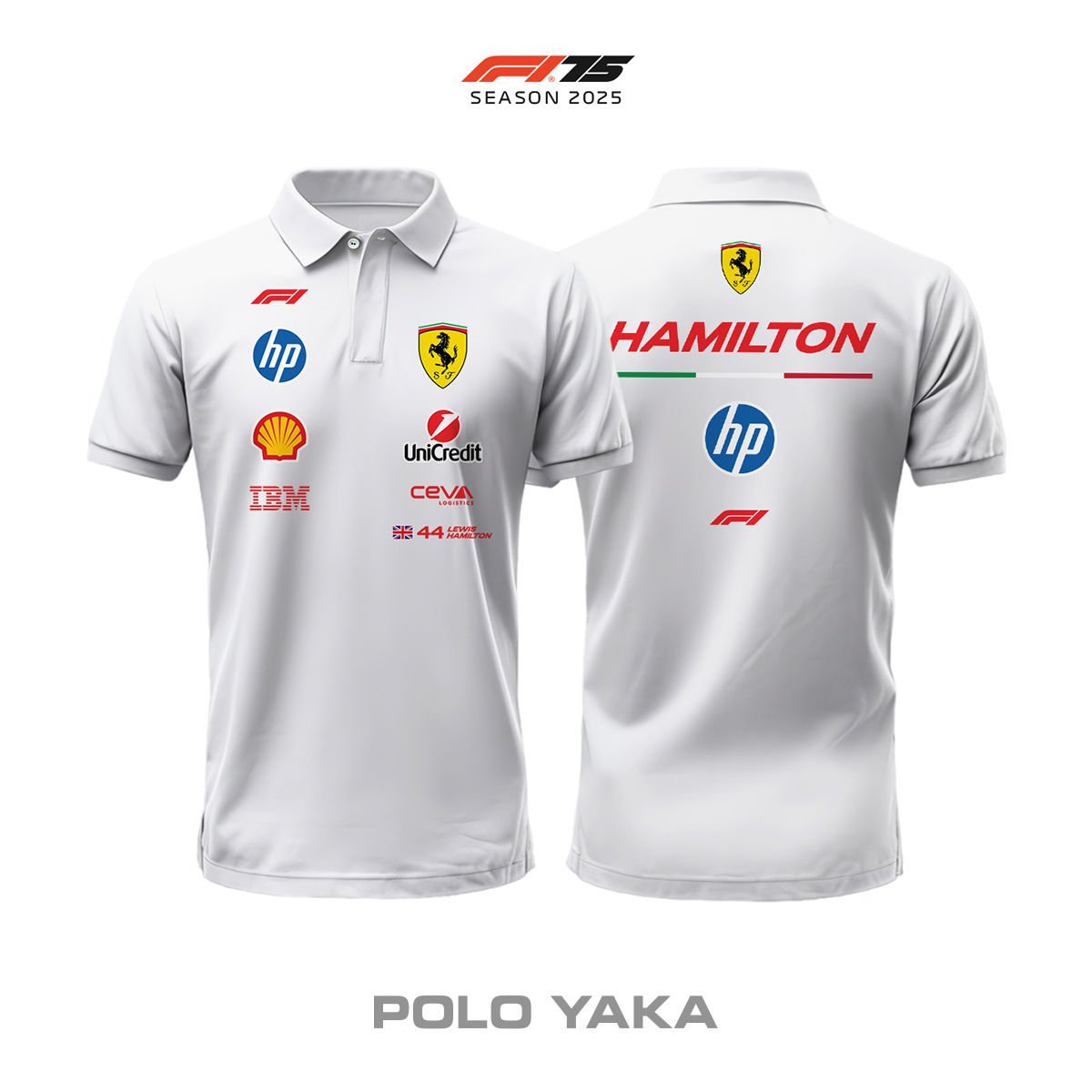 Scuderia Ferrari: SF-25 White Edition 2025 Polo Yaka