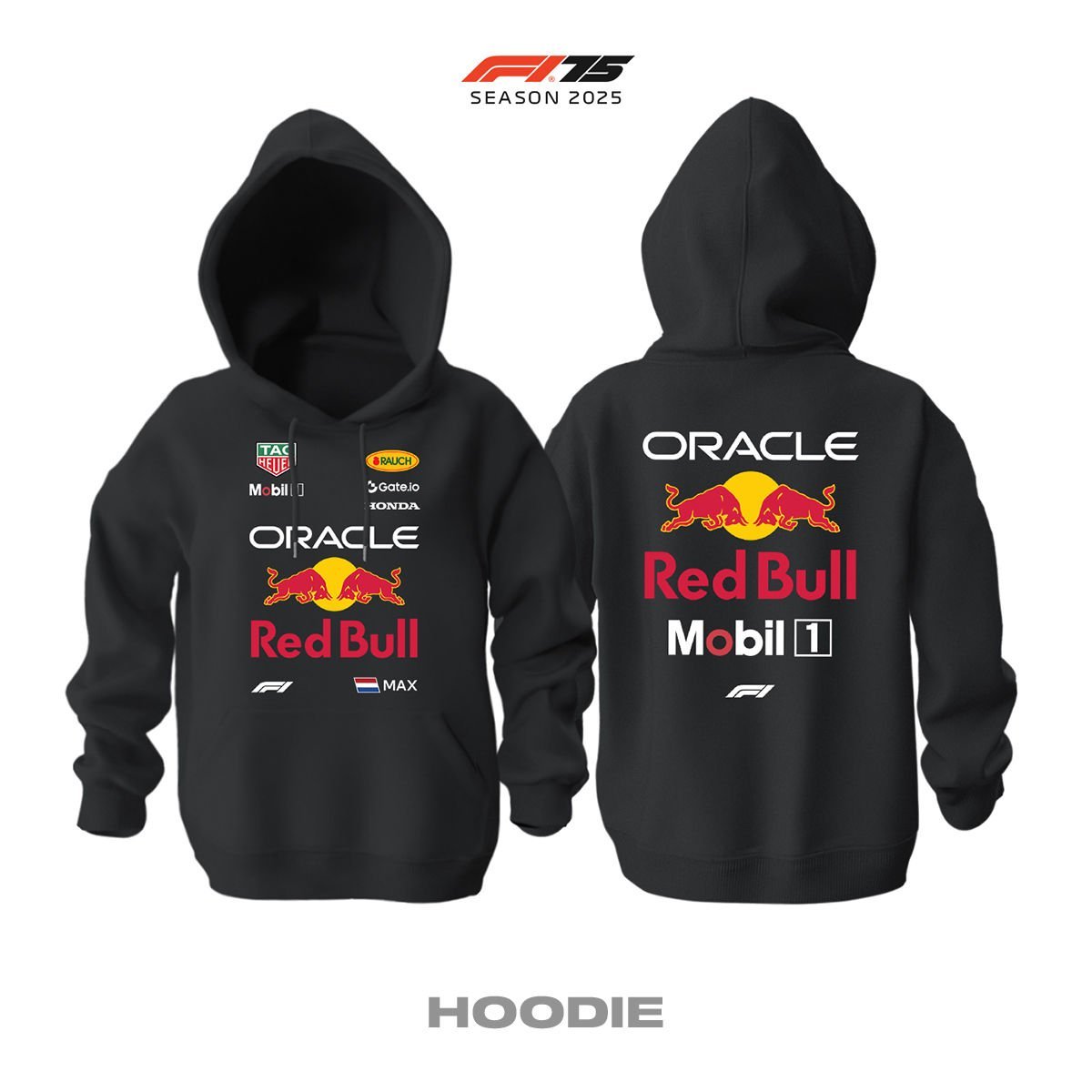 Red Bull Racing: RB21 - Black Edition 2025 Kapüşonlu Hoodie