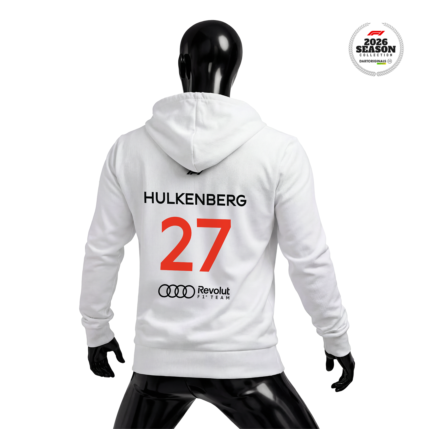 Audi Revolut F1 Team: R26 - Crew Edition White 2026 Fermuarlı Hoodie
