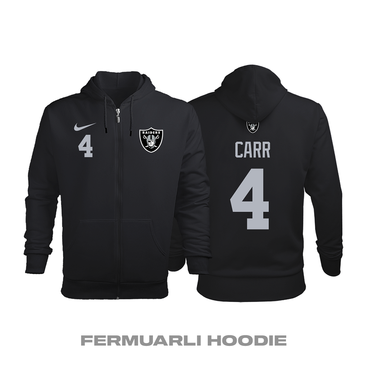 Las Vegas Raiders: Home Edition 2020/2021 Fermuarlı Kapüşonlu Hoodie L