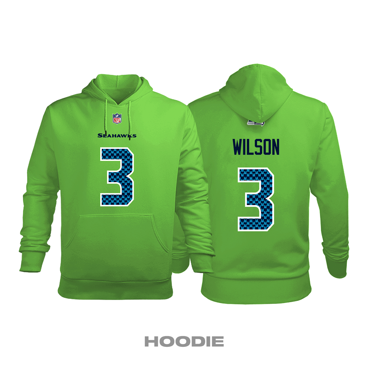 Seattle Seahawks: Neon Green Edition 2020/2021 Kapüşonlu Hoodie 4XL