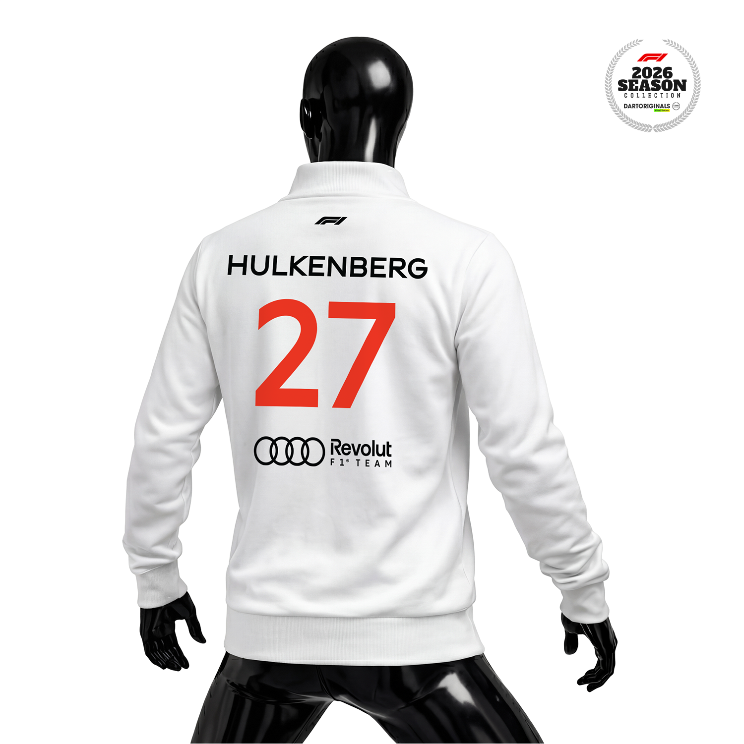 Audi Revolut F1 Team: R26 - Crew Edition White 2026 Fermuarlı Ceket