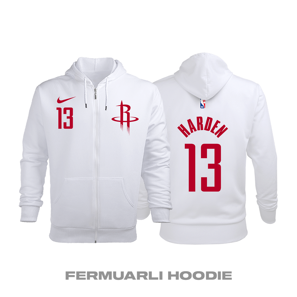 Houston Rockets: Association Edition 2019/2020 Fermuarlı Kapüşonlu Hoodie XS