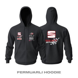 Seat: FR Sport - Black Edition Fermuarlı Kapüşonlu Hoodie