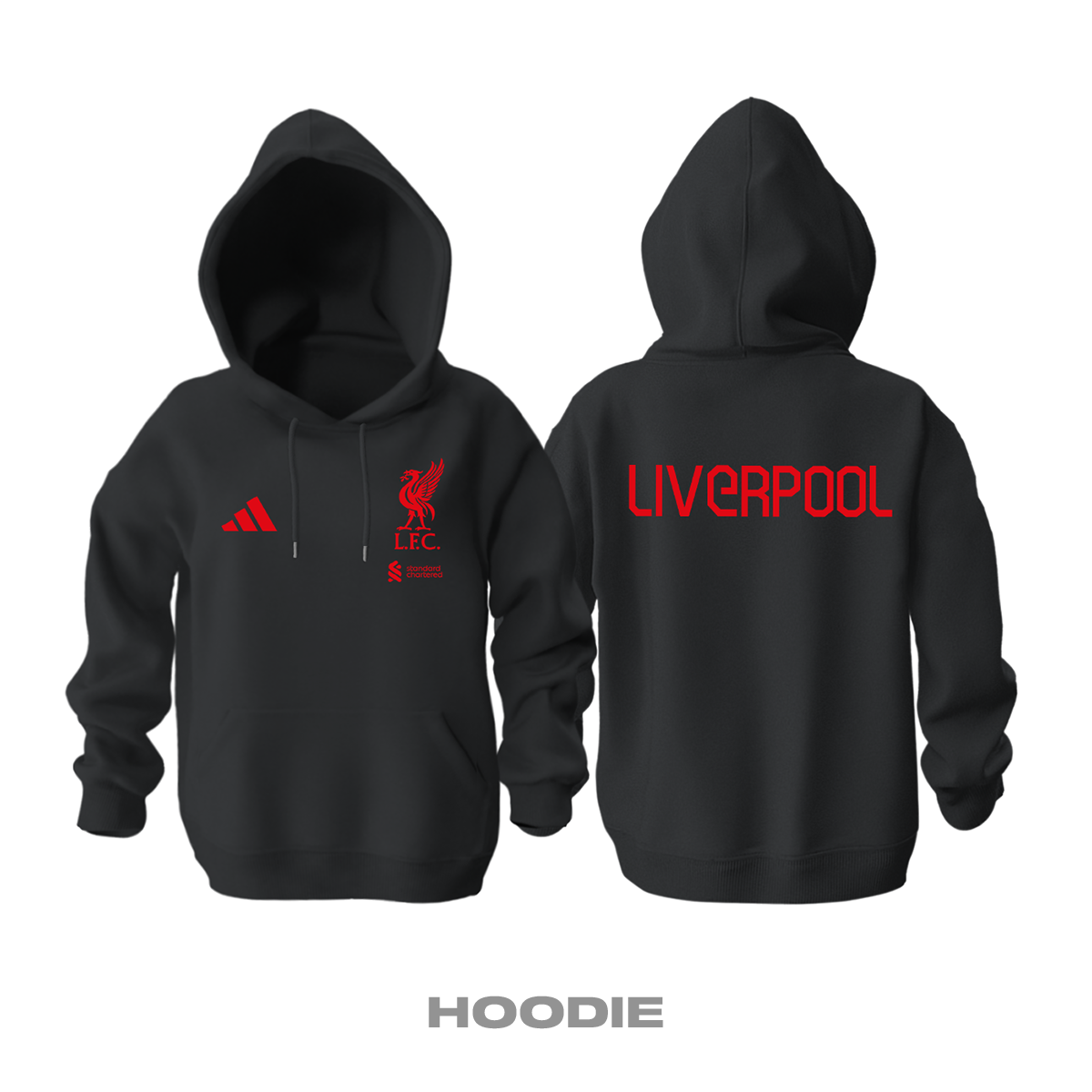 Liverpool: Club Culture Series - Black Edition Kapüşonlu Hoodie