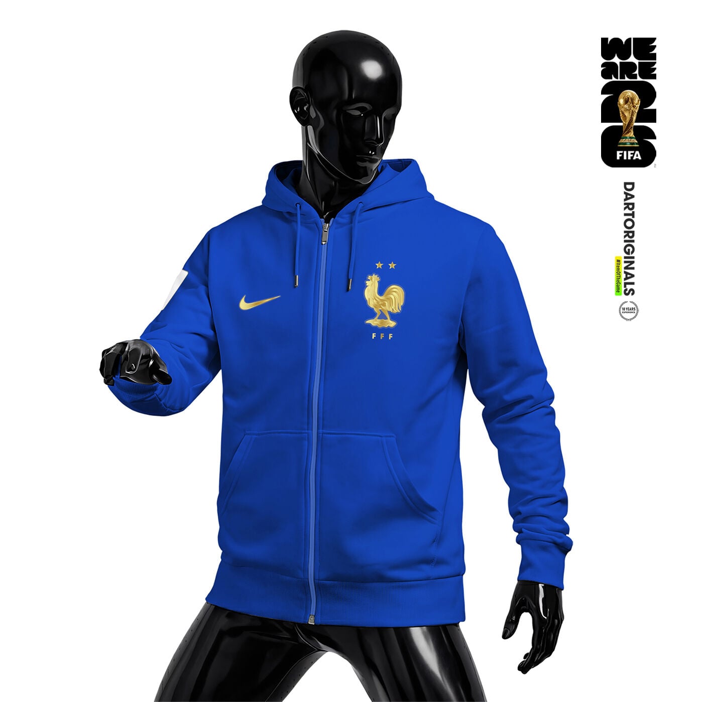 France: Blue Edition - FIFA World Cup™ 2026 Fermuarlı Kapüşonlu Hoodie