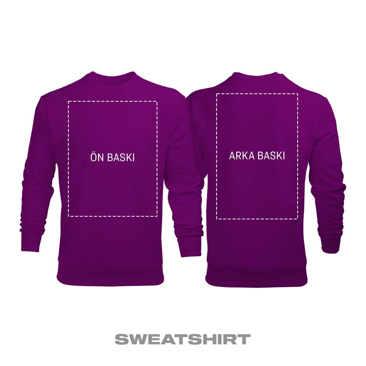 Kişisel Baskı - Koyu Mor Sweatshirt