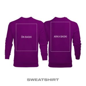 Kişisel Baskı - Koyu Mor Sweatshirt