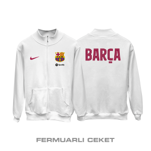 FC Barcelona: Club Culture Series - White Edition Fermuarlı Ceket