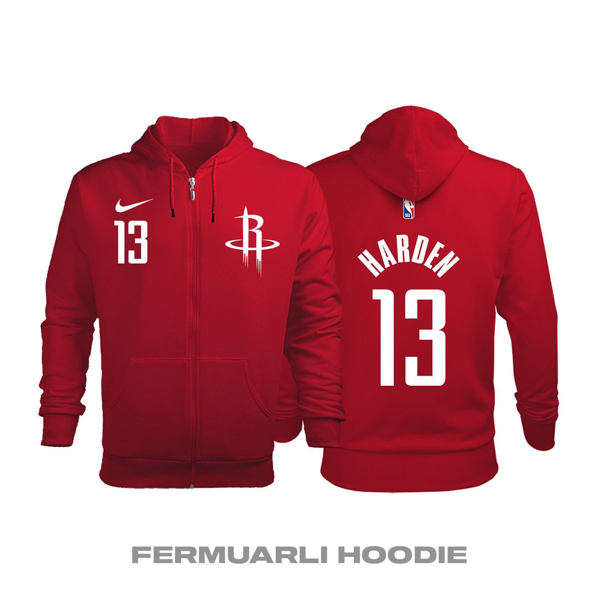 Houston Rockets: Earned Edition 2018/2019 Fermuarlı Kapüşonlu Hoodie XS