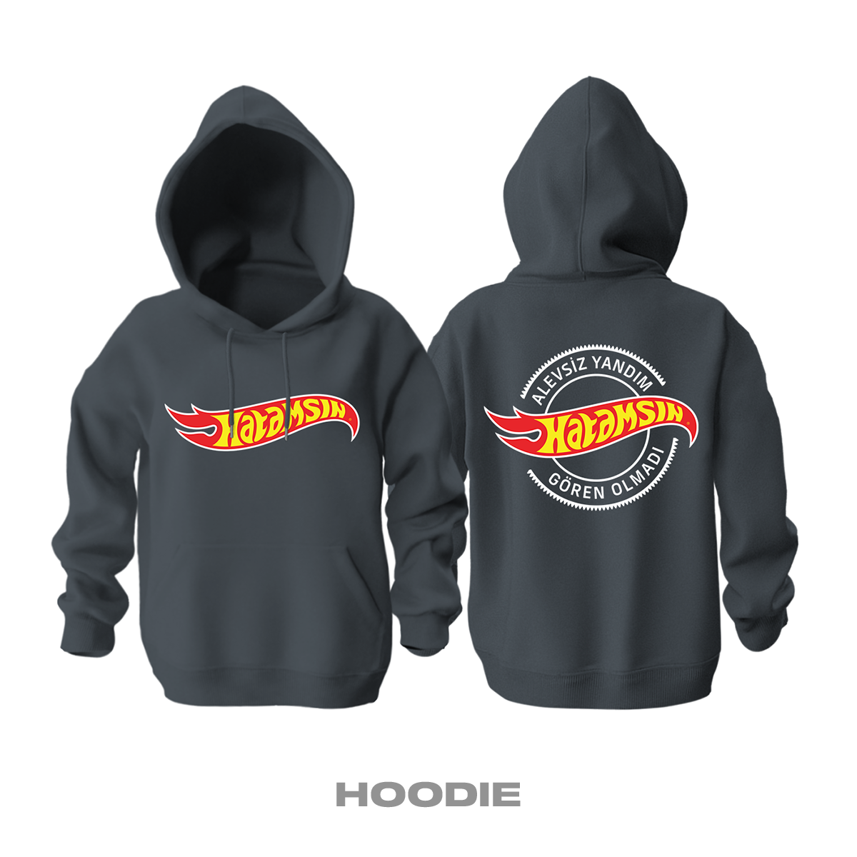 Hot Wheels: Hatamsın - Füme Kapüşonlu Hoodie