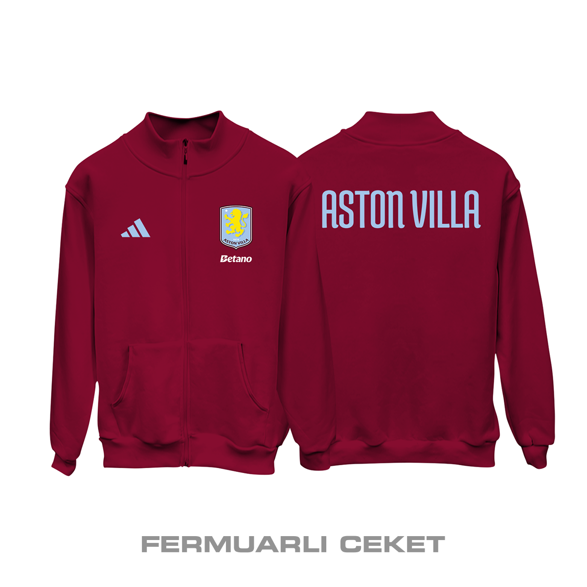 Aston Villa: Club Culture Series - Claret Edition Fermuarlı Ceket