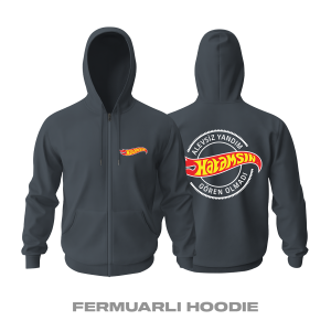 Hot Wheels: Hatamsın - Füme Fermuarlı Hoodie