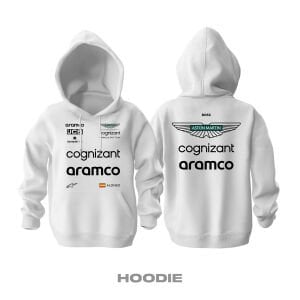 Aston Martin F1 Team: White Edition 2023 Kapüşonlu Hoodie
