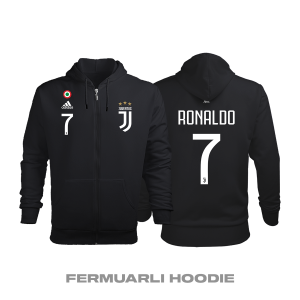 Juventus: Home Edition 2019/2020 Fermuarlı Kapüşonlu Hoodie 2XL