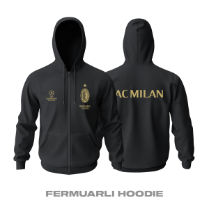 AC Milan: Club Culture Series - Black Edition Fermuarlı Hoodie