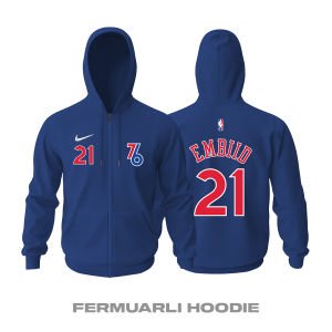 Philadelphia 76ers: City Edition 2021/2022 Fermuarlı Kapüşonlu Hoodie