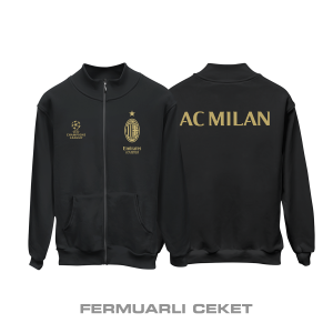 AC Milan: Club Culture Series - Black Edition Fermuarlı Ceket
