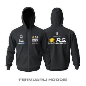 Renault: RS Sport - Black Edition Fermuarlı Kapüşonlu Hoodie