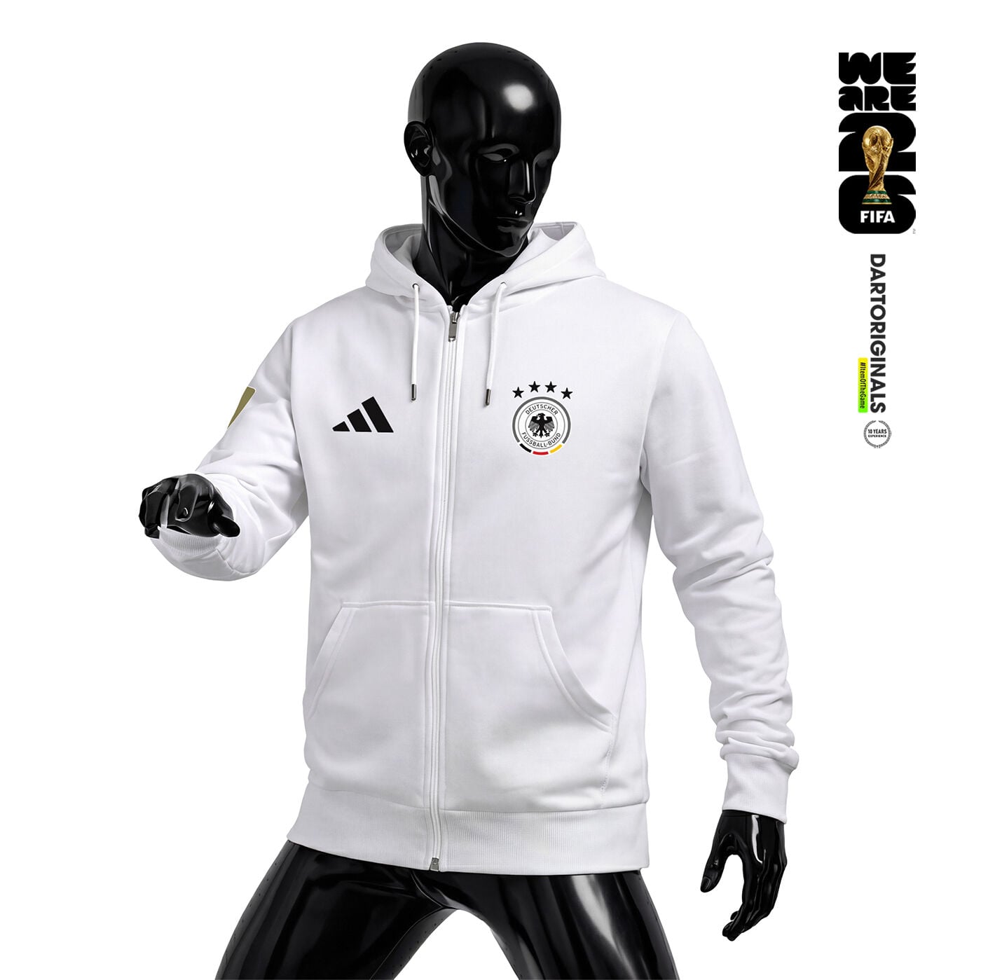 Germany: White Edition - FIFA World Cup™ 2026 Fermuarlı Kapüşonlu Hoodie