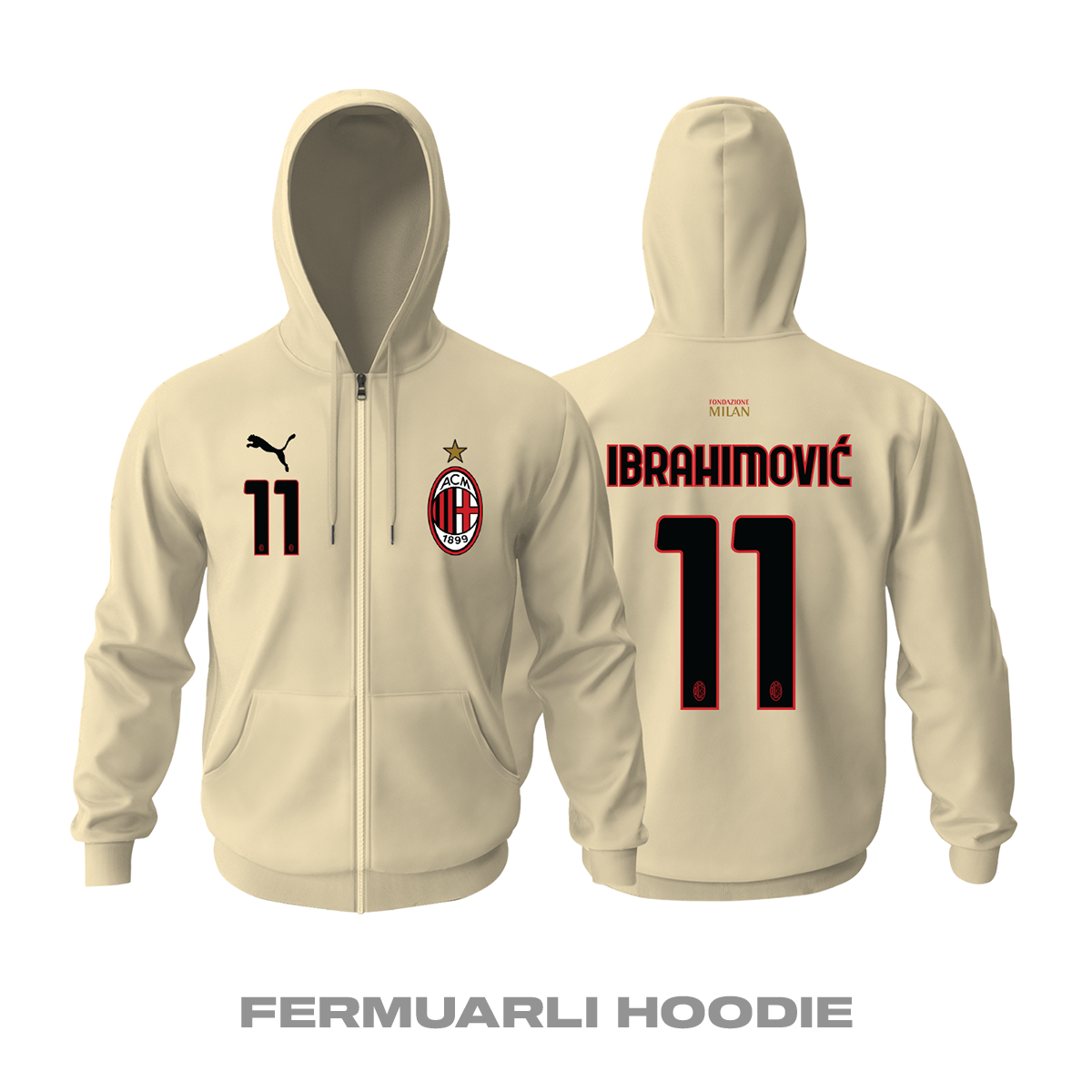 Milan: Away Edition 2021/2022 Fermuarlı Kapüşonlu Hoodie 3XL