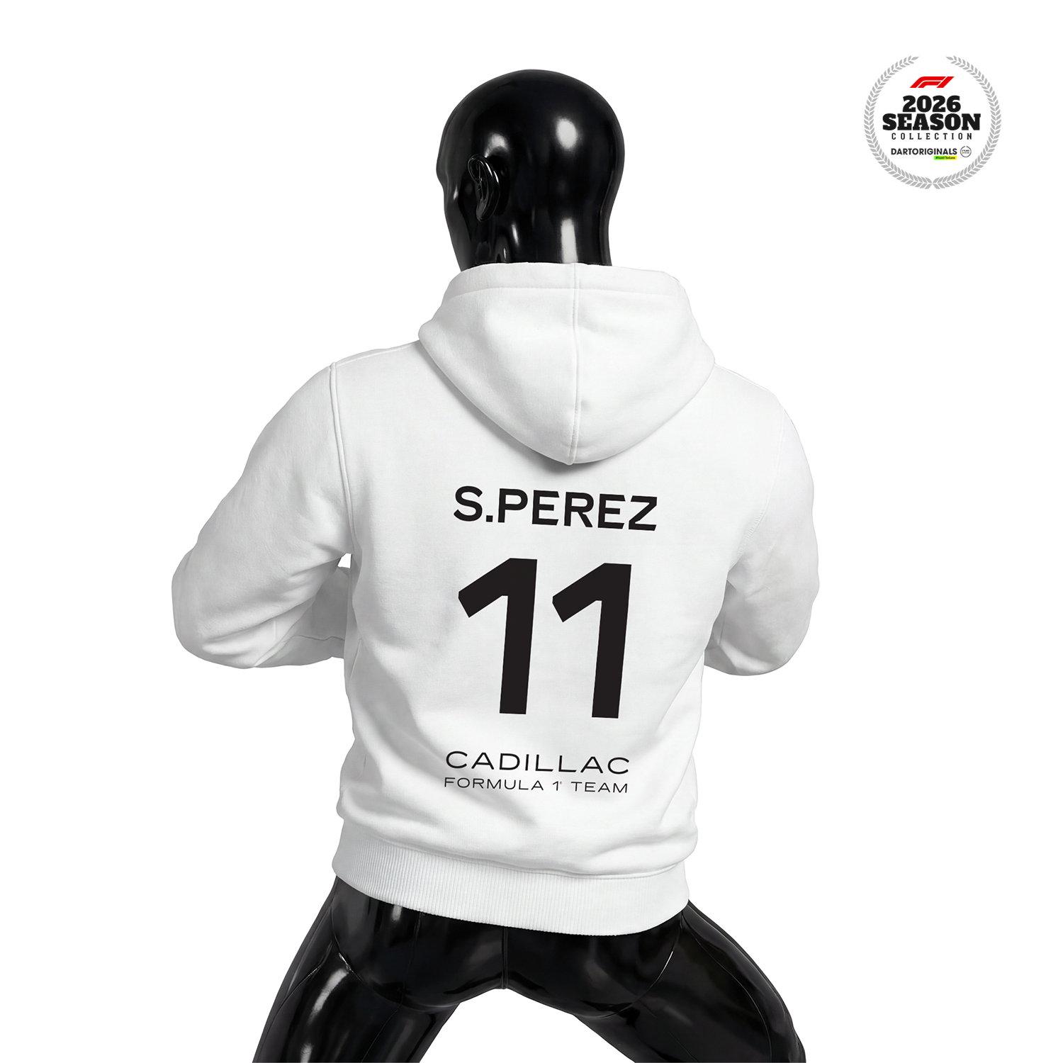 Cadillac F1 Team: White Crew Edition 2026 Kapüşonlu Hoodie