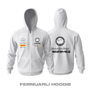 Mercedes-Benz: AMG White Edition 2023 Fermuarlı Hoodie