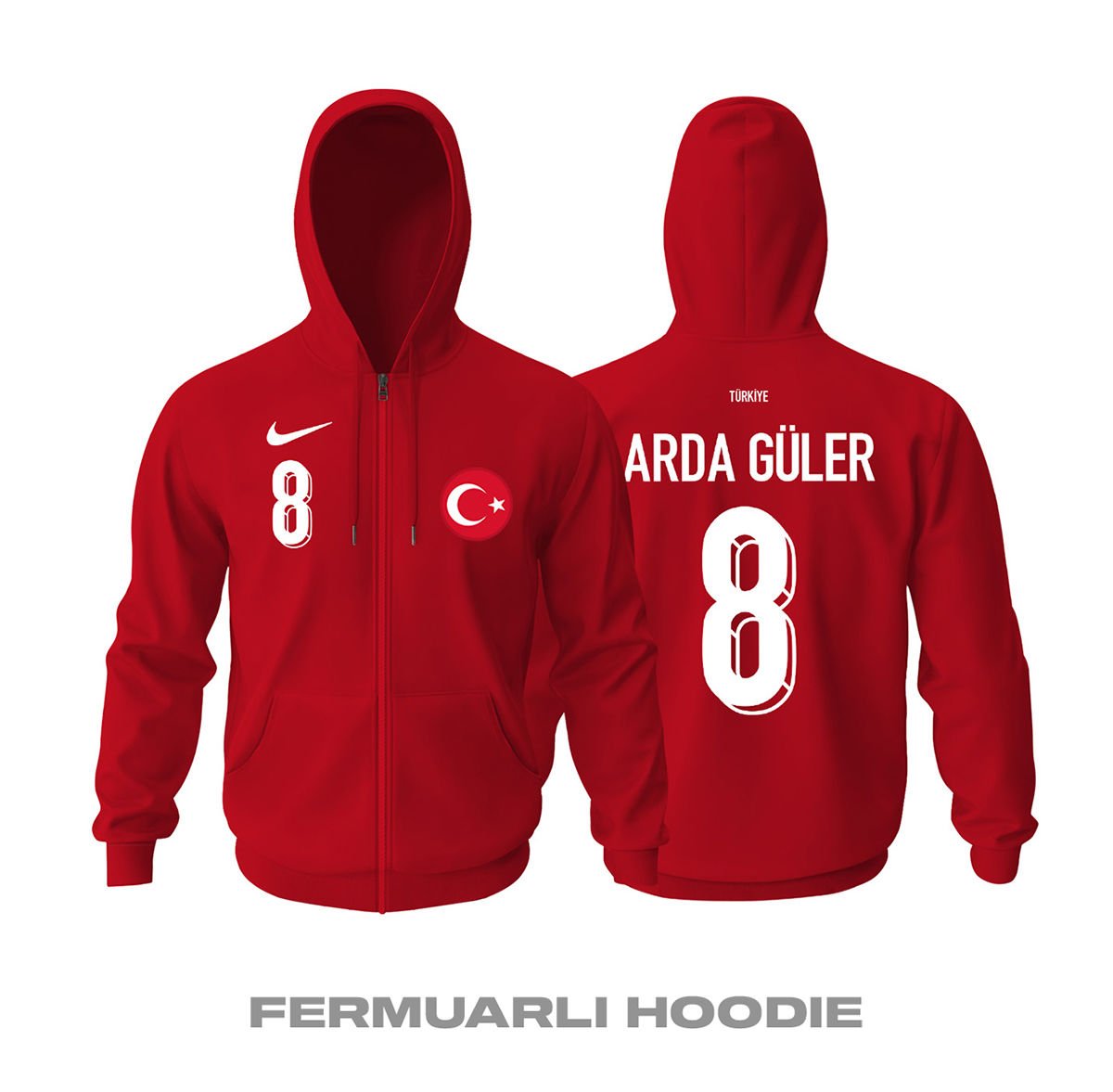 Türkiye: EURO 2024 Germany™ - Away Fermuarlı Hoodie