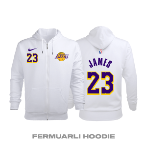 Los Angeles Lakers: Association Edition 2018/2019 Fermuarlı Kapüşonlu Hoodie XS
