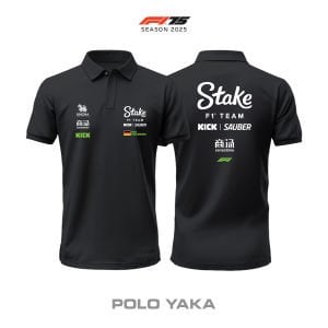 Stake F1 Team: Kick Sauber C45 Black Edition 2025 Polo Yaka