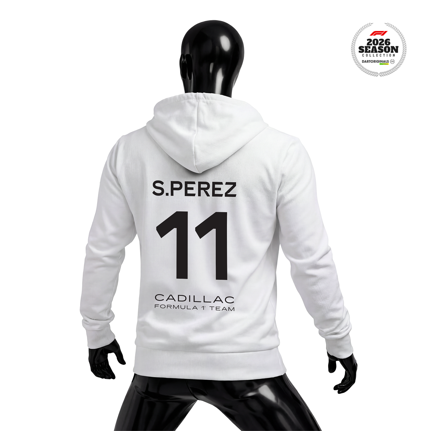 Cadillac F1 Team: White Crew Edition 2026 Fermuarlı Hoodie