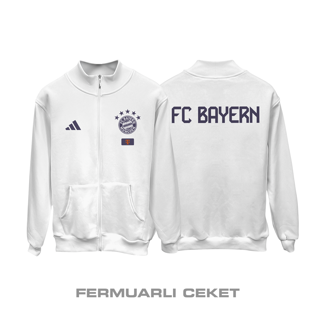 FC Bayern: Club Culture Series - White Edition Fermuarlı Ceket