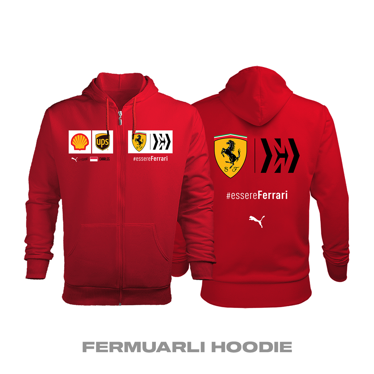 Scuderia Ferrari: Red Edition 2021 Fermuarlı Kapüşonlu Hoodie 4XL