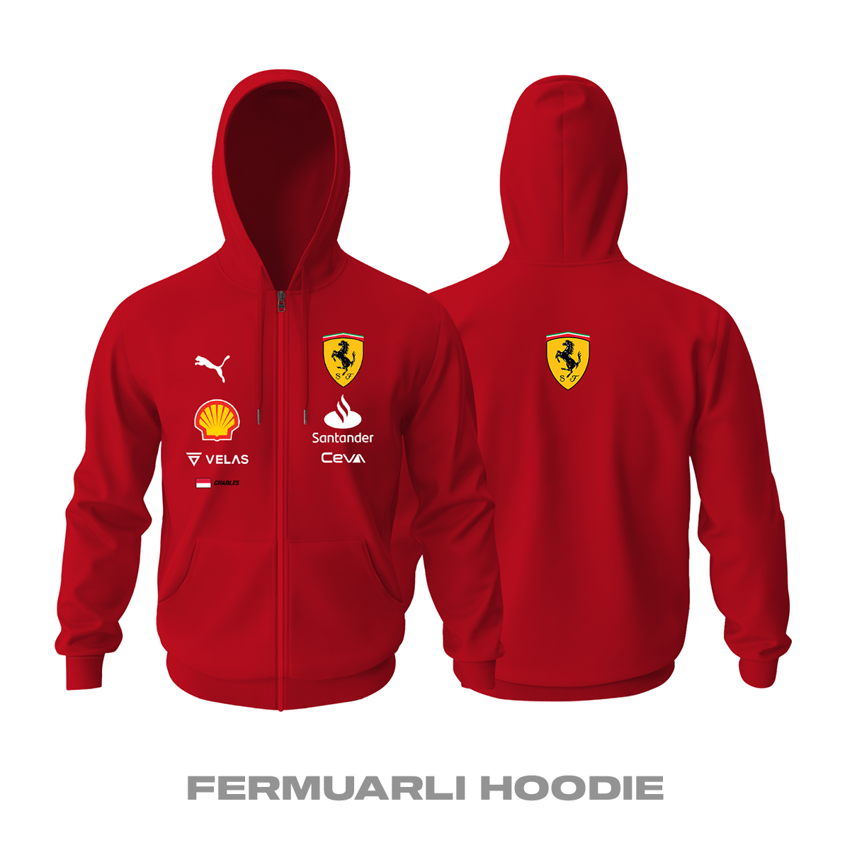 Scuderia Ferrari: Red Edition 2022 Fermuarlı Kapüşonlu Hoodie 2XL