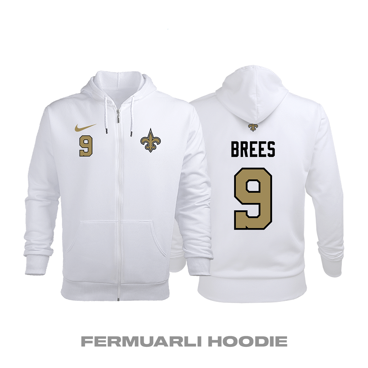 New Orleans Saints: Alternate Edition 2020/2021 Fermuarlı Kapüşonlu Hoodie XL
