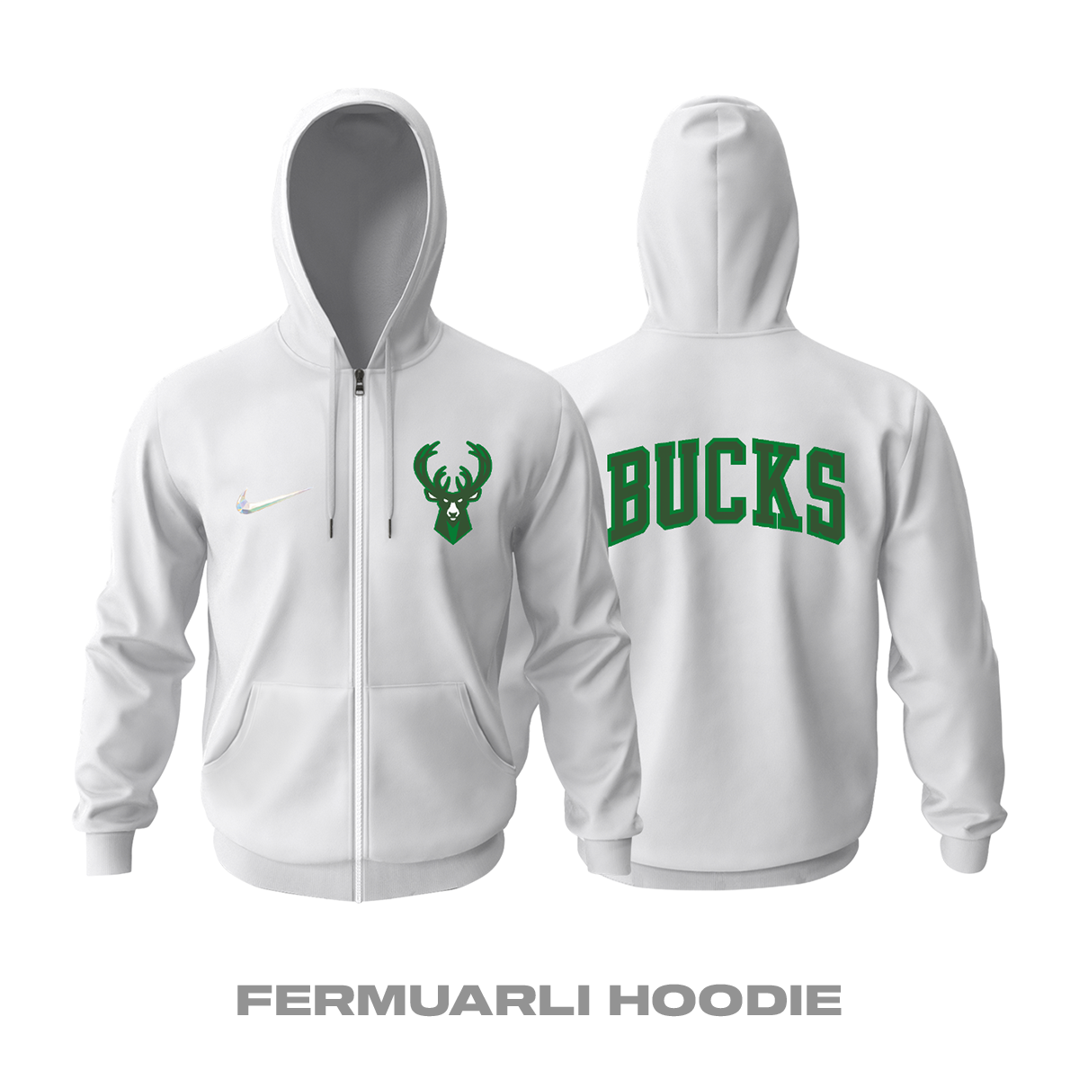 Milwaukee Bucks: City Edition 2K22 Fermuarlı Kapüşonlu Hoodie