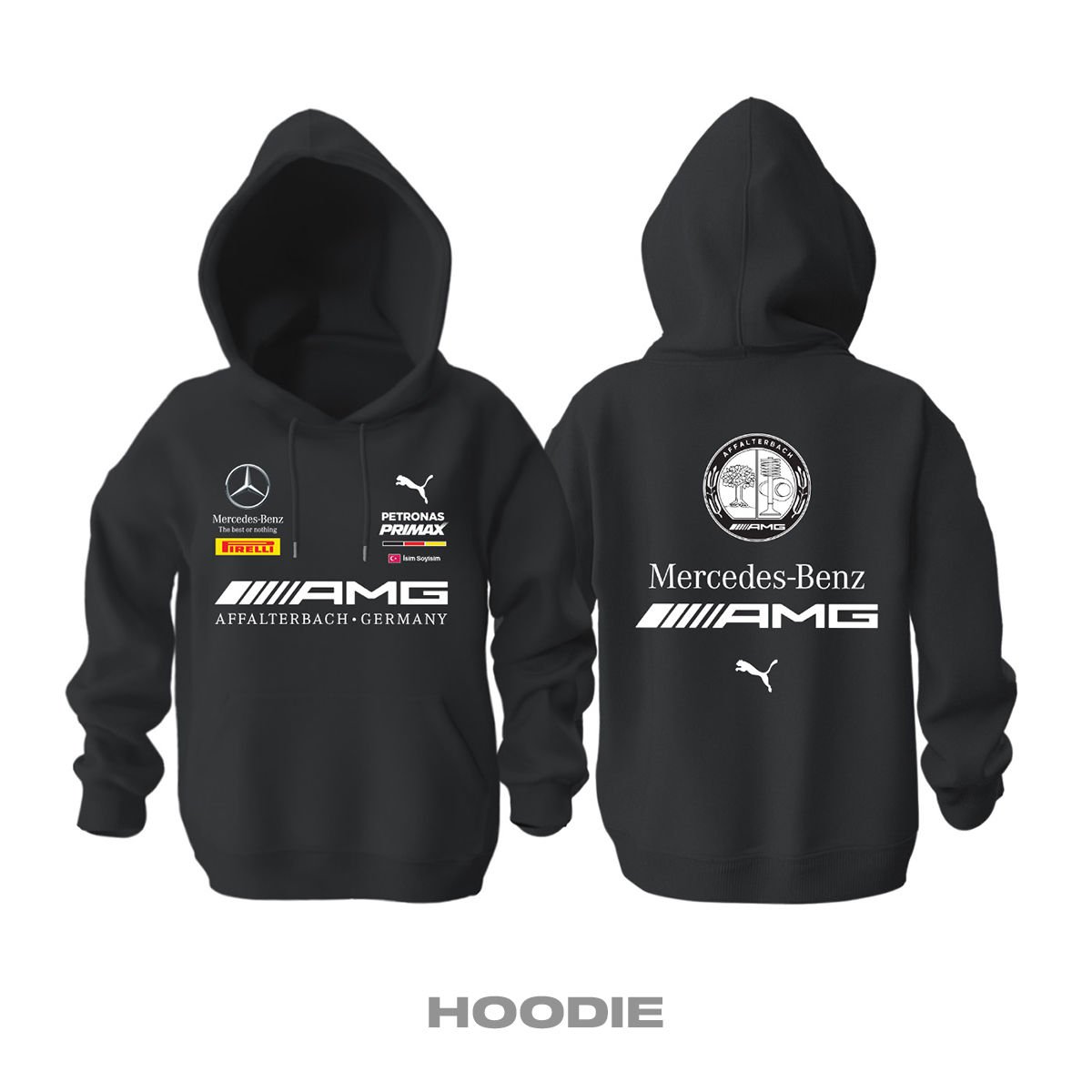 Mercedes-Benz: AMG Black Edition 2023 Kapüşonlu Hoodie