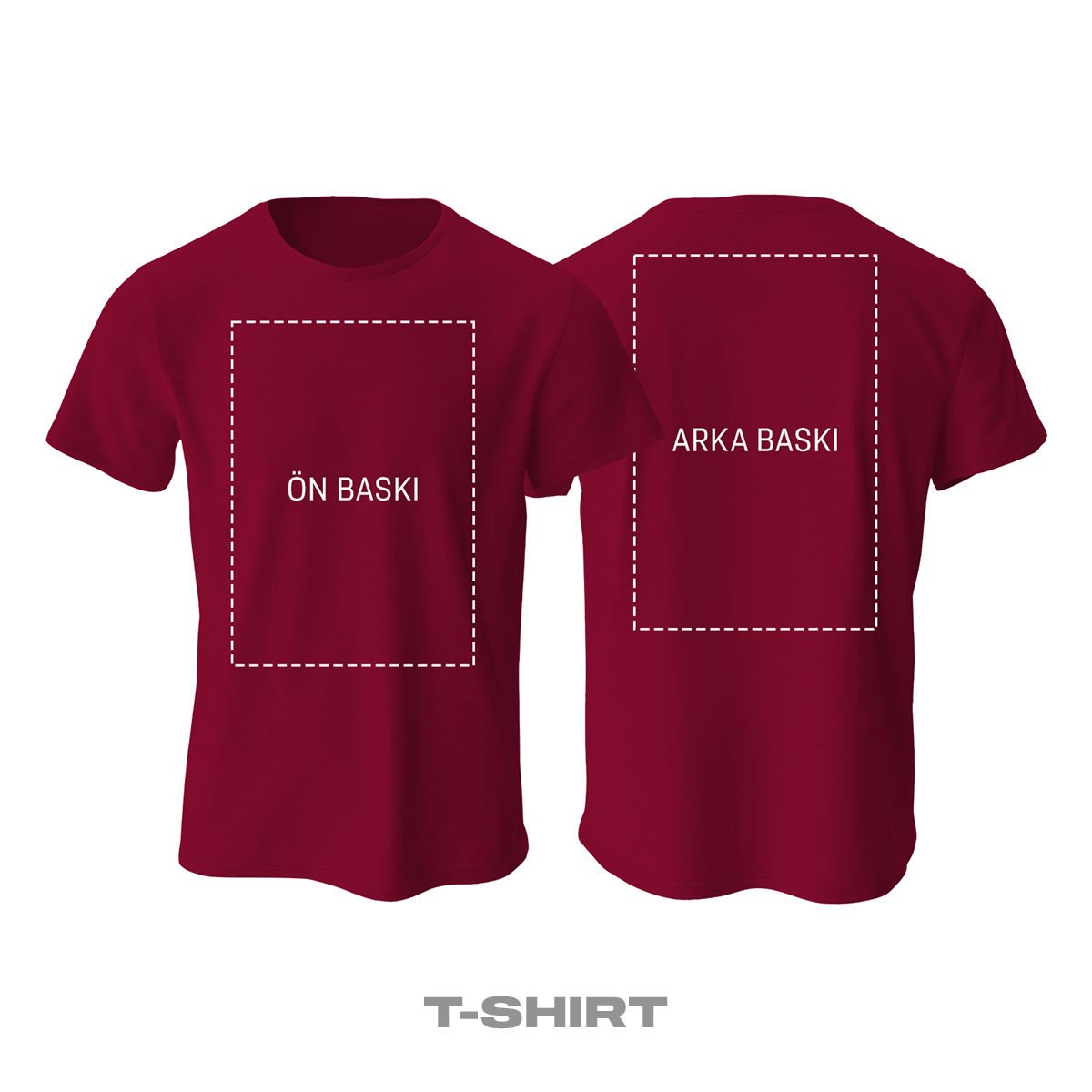 Kişisel Baskı - Bordo Tişört