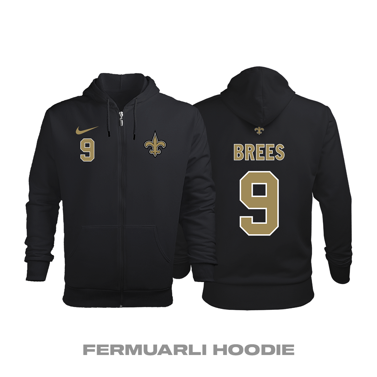 New Orleans Saints: Home Edition 2020/2021 Fermuarlı Kapüşonlu Hoodie 3XL