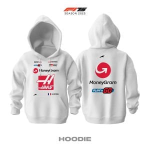 Haas F1 Team: VF-25 White Edition 2025 Kapüşonlu Hoodie