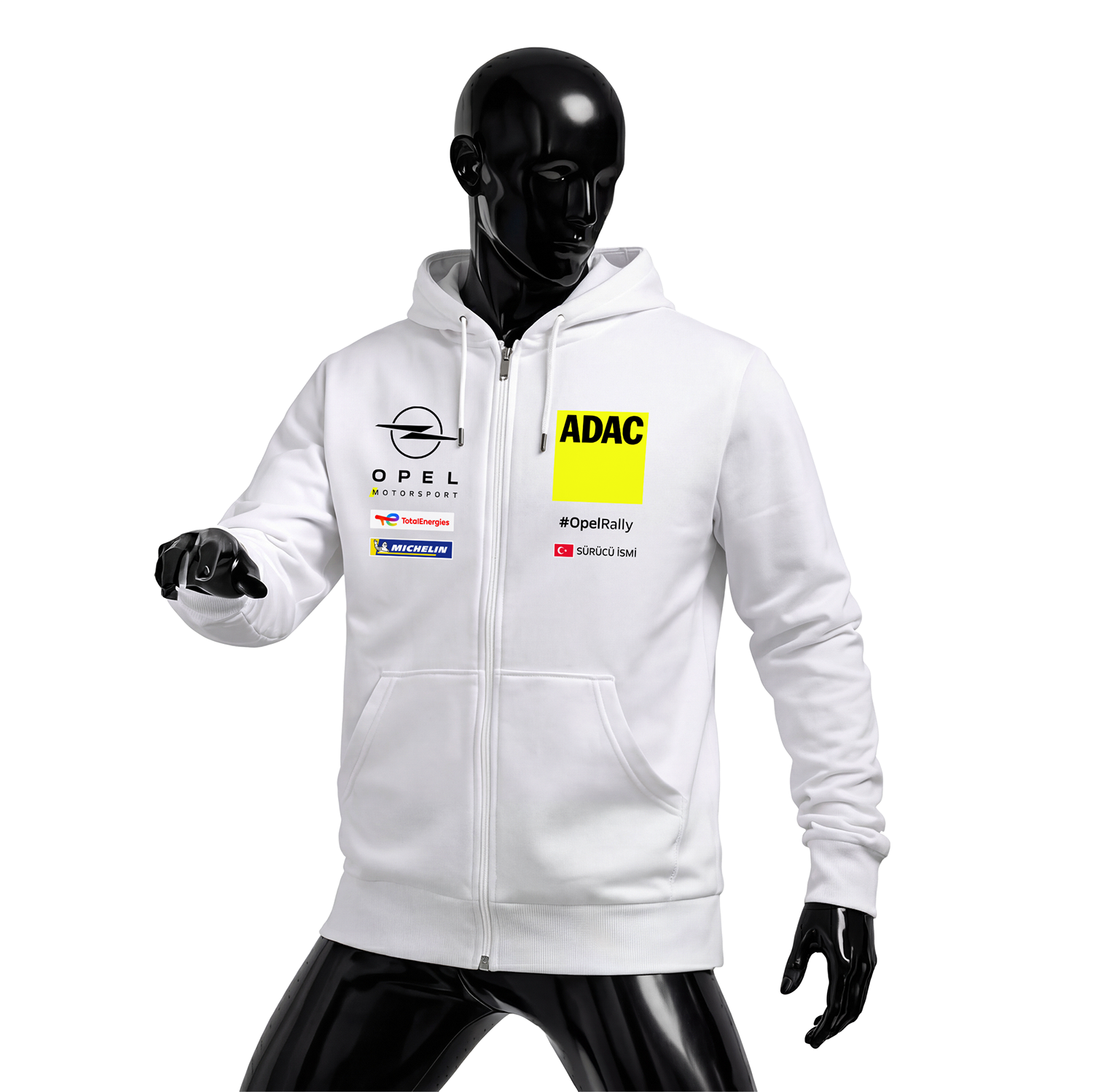 Opel Motorsport: White Edition #OpelRally 2026 Fermuarlı Hoodie