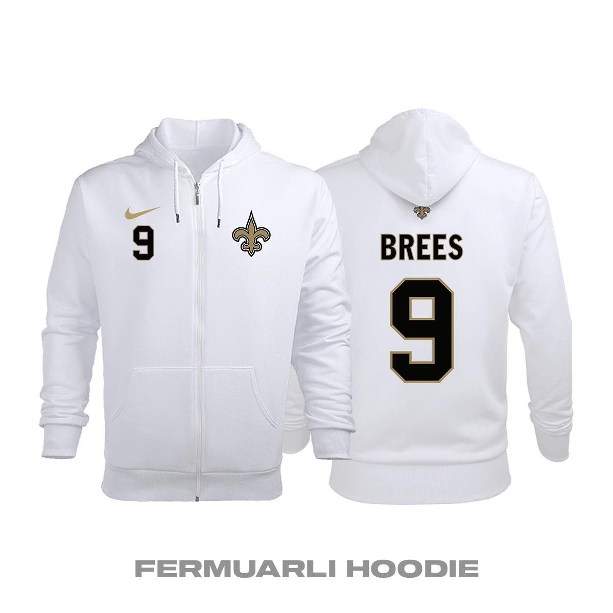 New Orleans Saints: Road Edition 2020/2021 Fermuarlı Kapüşonlu Hoodie S