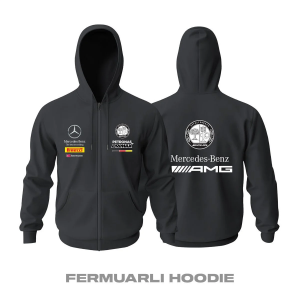 Mercedes-Benz: AMG Black Edition 2023 Fermuarlı Hoodie
