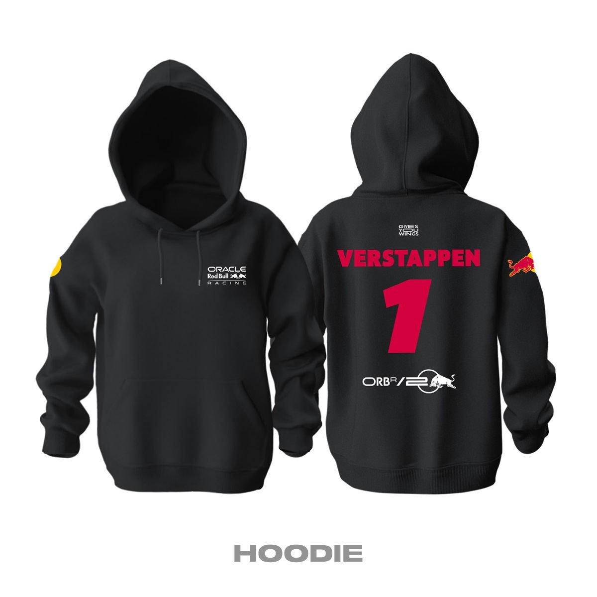 Red Bull Racing: RB20 Crew - Black Edition Kapüşonlu Hoodie