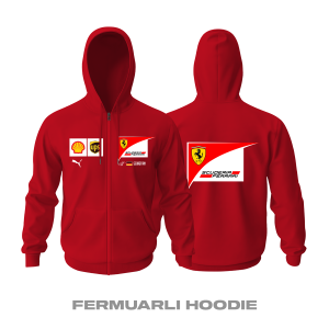 Scuderia Ferrari: Vettel Edition Fermuarlı Kapüşonlu Hoodie 3XL